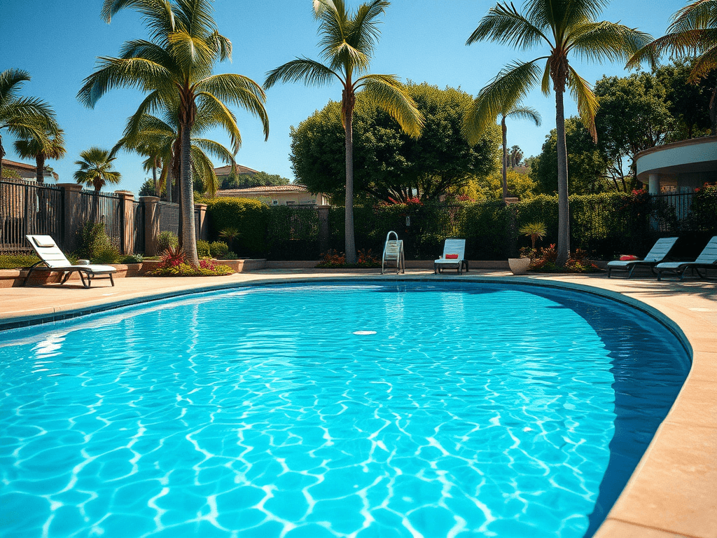 Modern pool with smart automation